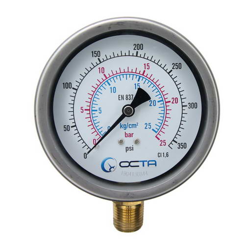 เกจวัดแรงดัน_pressure gauge_octa_wika_gb100_25bar