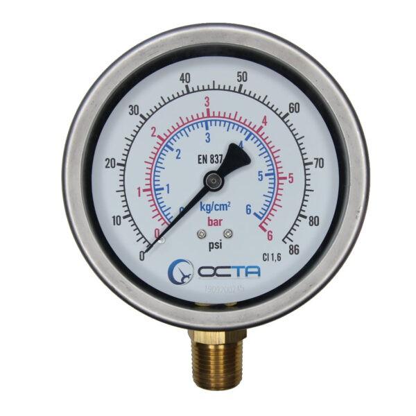 เกจวัดแรงดัน-pressure-gauge-octa-gb100-front-View-6bar