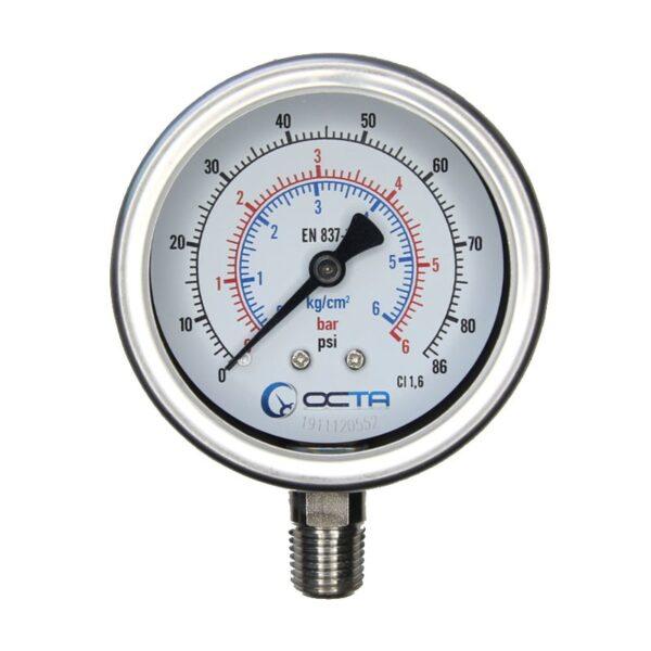 เกจวัดแรงดัน-pressure-gauge-octa-gs63-front-View-6bar