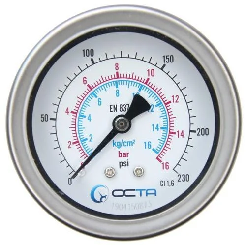 Pressure Gauge and Diaphragm Seal เกจวัดแรงดันยี่ห้อ Octa เกจวัดแรงดัน pressure gauge octagauge gsk63 16bar เกจวัดแรงดัน-pressure-gauge-octagauge-gsk63-16bar