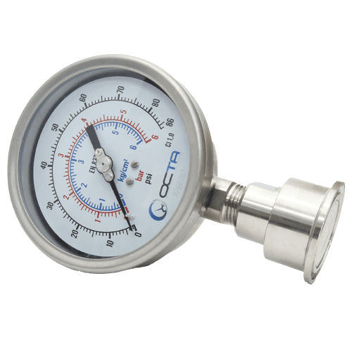 เพรสเชอร์เกจ-pressure-gauge-diaphragm-octa-GS100-ferrule-side45