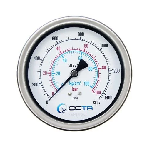Pressure Gauge and Diaphragm Seal เกจวัดแรงดันยี่ห้อ Octa เพรสเชอร์เกจ pressure gauge octagauge GBK100 100bar เพรสเชอร์เกจ-pressure-gauge-octagauge-GBK100-100bar